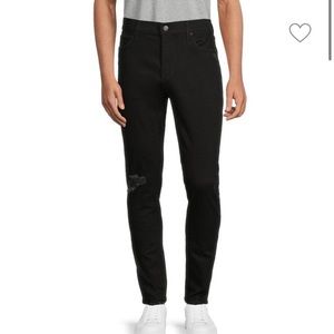 NWT Hudson Black Ripped Cut Knee Zev Skinny Slim Stretch Jeans (Mens) Size 40.
